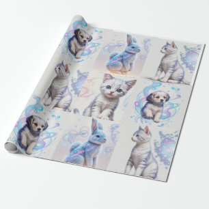 Papier Cadeau Enfants Galaxy Collection chiot, chaton, chat, lap