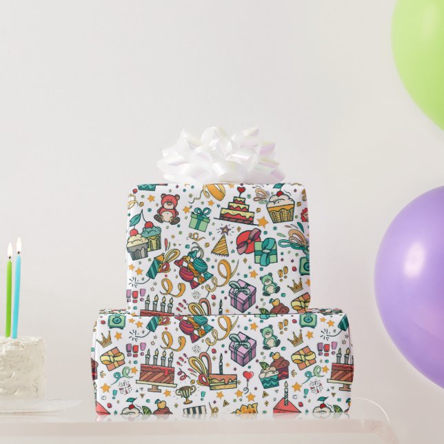 Papier Cadeau Enfants heureux Anniversaire papier enveloppant (Cadeaux de fête)