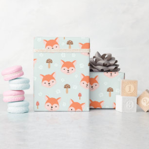 Papier Cadeau Enfants Jote Cartoon Fox Visite Champignons