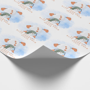 Papier Cadeau Enfants Nom Amour Du Poignée Père Noël Snowman