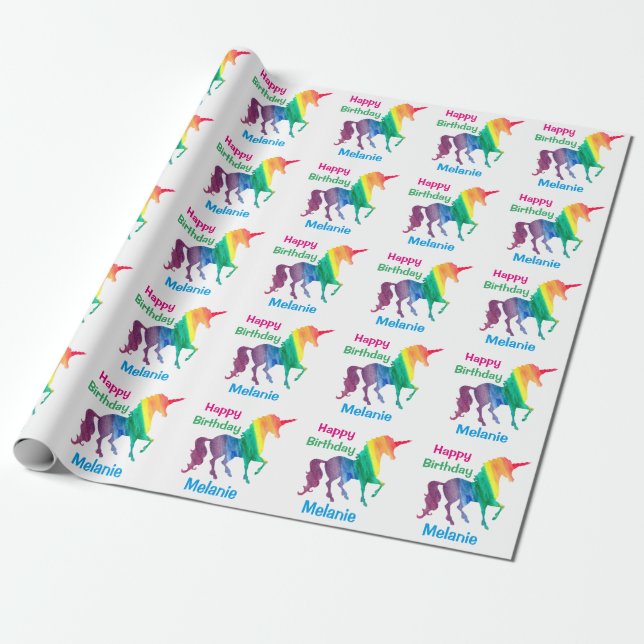 Papier Cadeau Enfants personnalisés de joyeux anniversaire de (Déroulé)