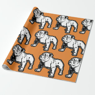 Papier Cadeau English Bulldog Orange Imprimer Anniversaire