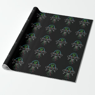 Papier Cadeau Enlèvement d'Alien couleur UFO mignon
