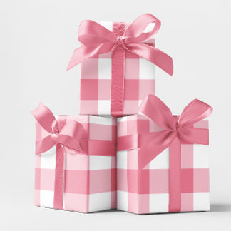 Papier Cadeau Énorme Gingham Rose