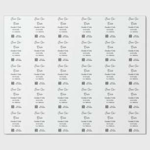 Papier Cadeau Enregistrer la date simple minimum détails du code