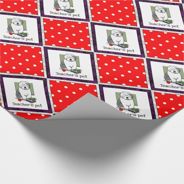 Papier Cadeau Enseignant de l'école Vieux chien de mouton anglai (Coin)