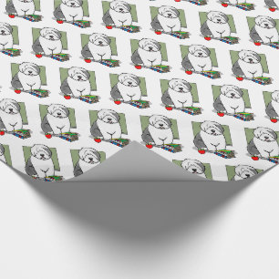 Papier Cadeau Enseignant de l'école Vieux chien de mouton anglai