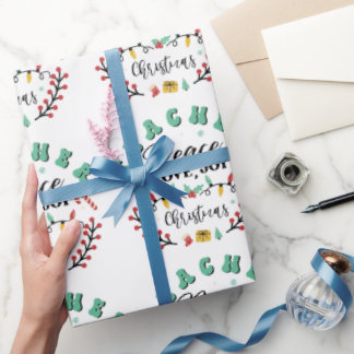 Papier Cadeau Enseignant Paix Amour Joie Noël