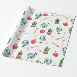 Papier Cadeau Enseignant scolaire papier d'emballage brillant mi