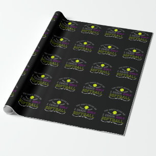 Papier Cadeau Entraîneur De Softball Filles Amusantes