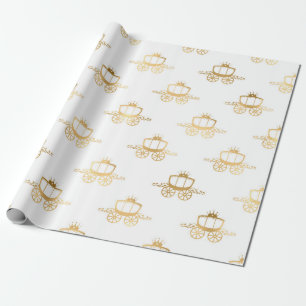 Papier Cadeau Entraîneur d'or Cinderella Princess Royal Magic
