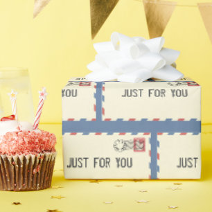 Papier Cadeau Enveloppe Air Mail avec cachet postal d'anniversai