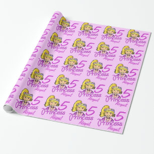 Papier Cadeau Enveloppe blonde d'anniversaire de fille de