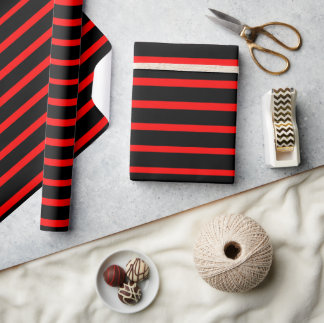 Papier Cadeau Enveloppe cadeau à rayures noir et rouge