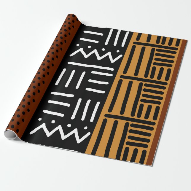 Papier Cadeau Enveloppe Cadeau Africain en tissu de boue (Déroulé)