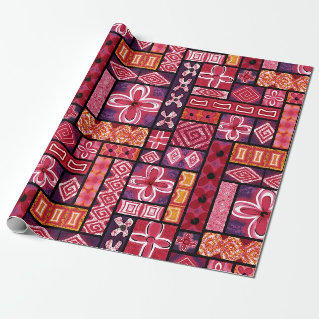 Papier Cadeau  Enveloppe Cadeau Aloha | Pua Punch (Déroulé)