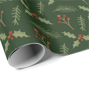 Papier Cadeau Enveloppe Cadeau aux baies vertes profondes