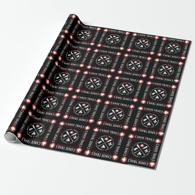 Papier Cadeau Enveloppe cadeau avec les pistes de canot Feuille  (Déroulé)