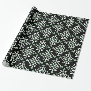 Papier Cadeau Enveloppe cadeau celtique noir, vert et blanc