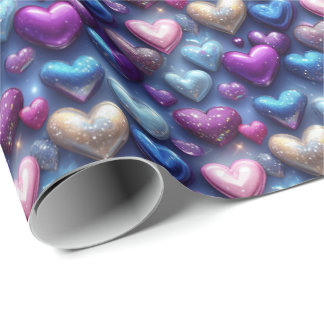 Papier Cadeau Enveloppe cadeau Coeur brillant étincelant : Éléga