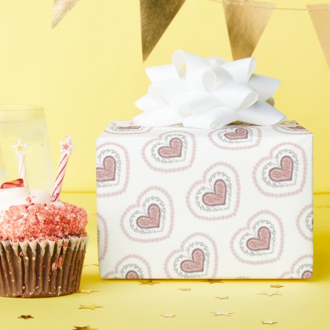 Papier Cadeau Enveloppe cadeau Coeurs Joyeux (Leopard) (Fête d'anniversaire)