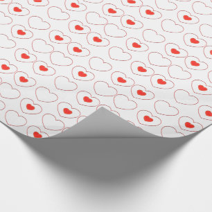 Papier Cadeau Enveloppe cadeau - Coeurs rouges dans les lignes