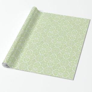 Papier Cadeau Enveloppe cadeau Damas vert et blanc