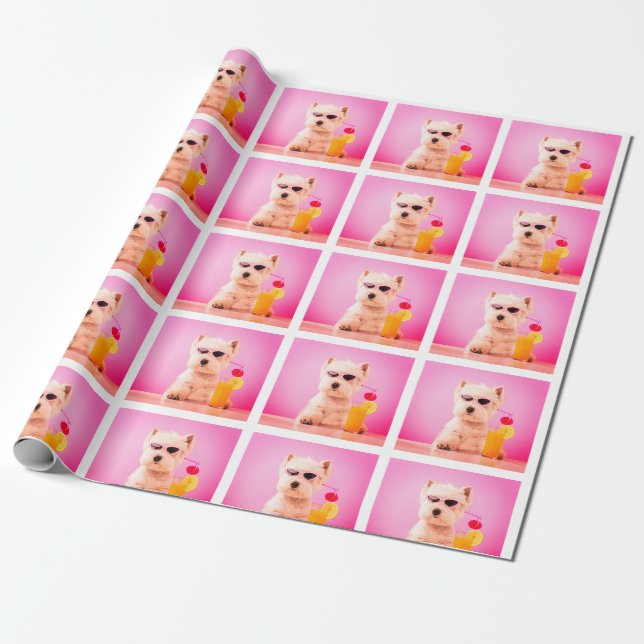 Papier Cadeau Enveloppe cadeau de chien photo personnalisée (Déroulé)