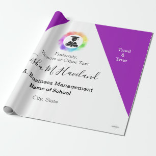 Papier Cadeau Enveloppe cadeau de diplôme Violet et HAMbyWG blan