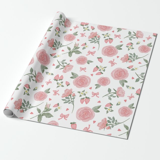 Papier Cadeau Enveloppe cadeau de fraise Crush (Déroulé)