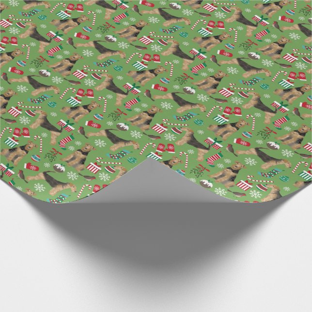 Papier Cadeau Enveloppe cadeau de Noël Airedale Terrier (Coin)