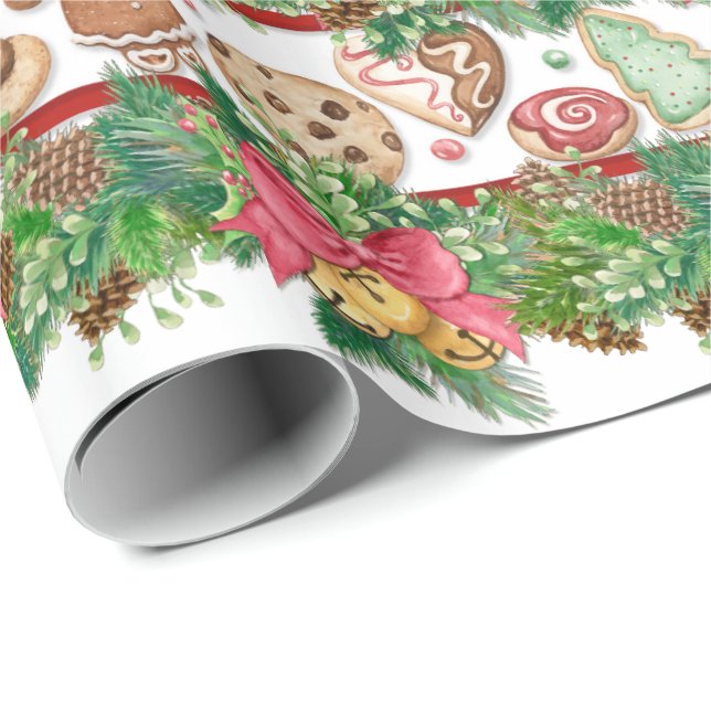 Papier Cadeau Enveloppe cadeau de Noël Cookies (Coin rond)