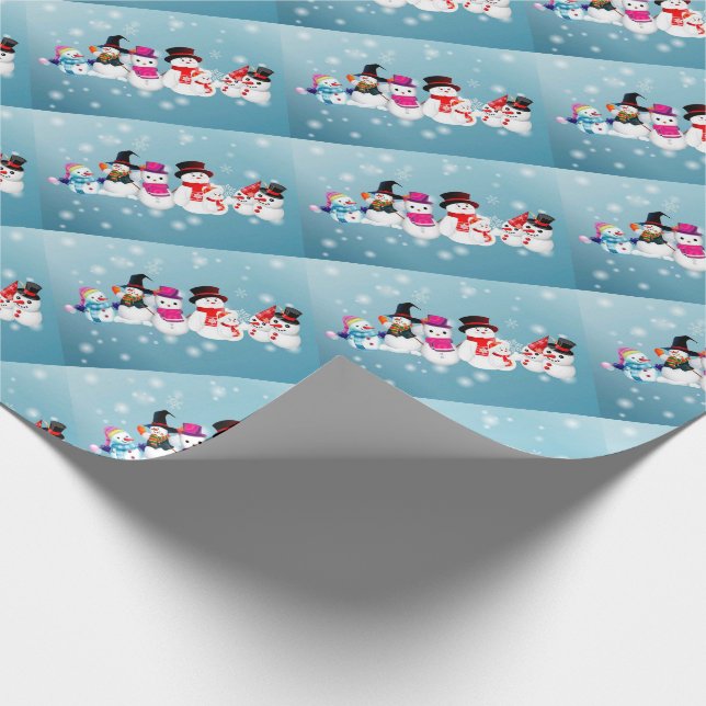 Papier Cadeau Enveloppe cadeau de Noël/Famille de bonhomme de ne (Coin)