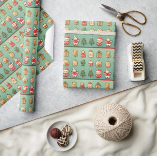 Papier Cadeau Enveloppe cadeau de Noël Festif Cookie