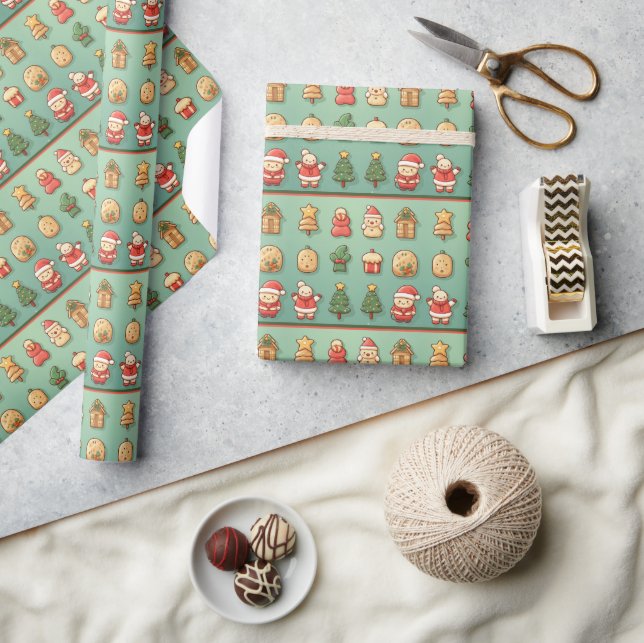 Papier Cadeau Enveloppe cadeau de Noël Festif Cookie (Artisanat)
