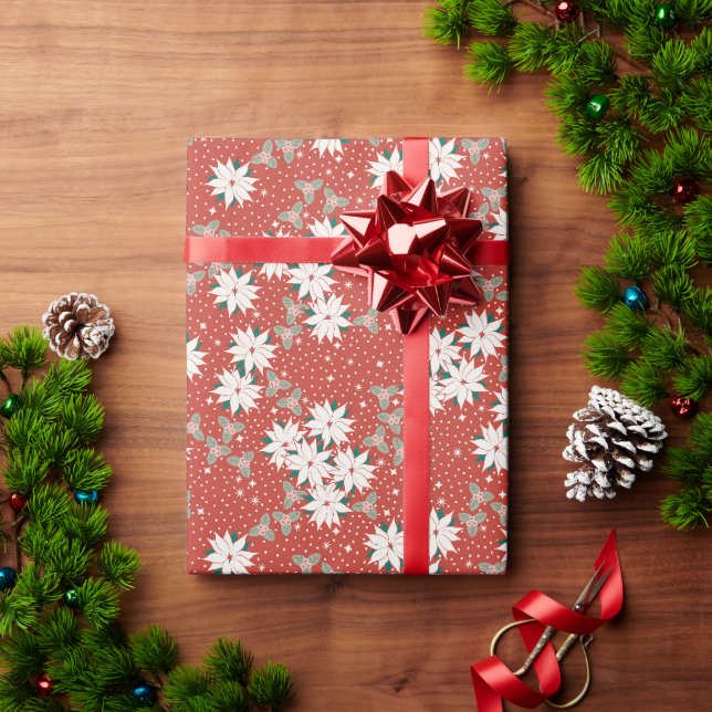Papier Cadeau Enveloppe cadeau de Noël Floral (Cadeau de vacances)