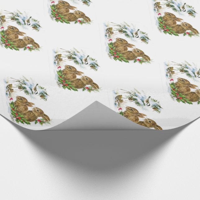 Papier Cadeau Enveloppe cadeau de Noël/lapins et oiseaux (Coin)
