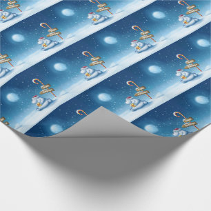 Papier Cadeau Enveloppe cadeau de Noël/Ours polaire de Noël