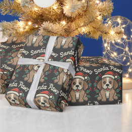 Papier Cadeau Enveloppe cadeau de Noël père Noël Paws