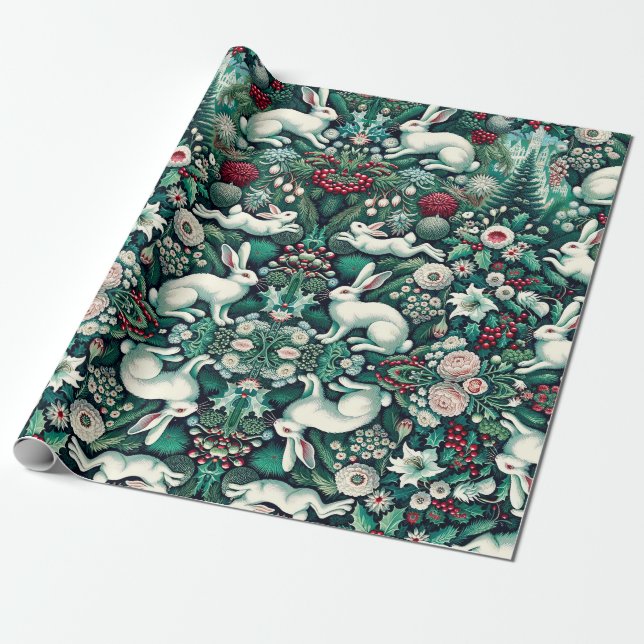 Papier Cadeau Enveloppe cadeau de vacances de Lièvre blanc II (Déroulé)