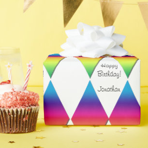 Papier Cadeau Enveloppe cadeau - Diamètre arc-en-ciel avec texte
