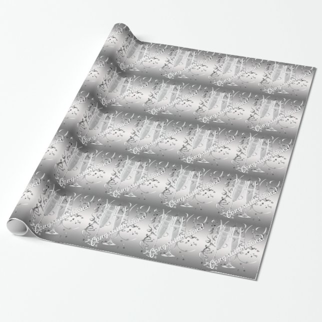 Papier Cadeau Enveloppe cadeau élégante au champagne (Déroulé)
