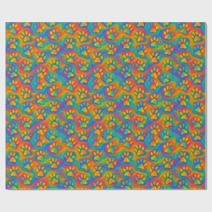 Papier Cadeau Enveloppe cadeau Empreinte de patte arc-en-ciel ps