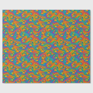 Papier Cadeau Enveloppe cadeau Empreinte de patte arc-en-ciel ps