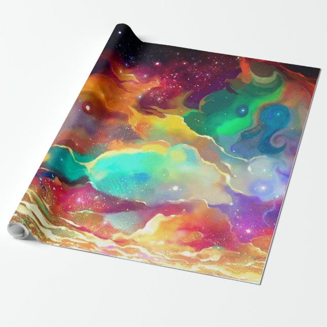 Papier Cadeau Enveloppe cadeau Espace extra-atmosphérique liquid (Déroulé)