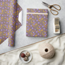 Enveloppe cadeau Fleur sauvage violet et jaune