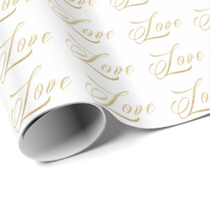 Papier Cadeau Enveloppe cadeau Gold Sparkle Love