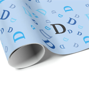 Papier Cadeau Enveloppe cadeau - Lettres mélangées en bleu