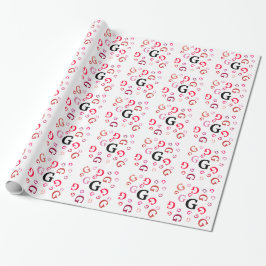 Papier Cadeau Enveloppe cadeau - Lettres mélangées en rouge
