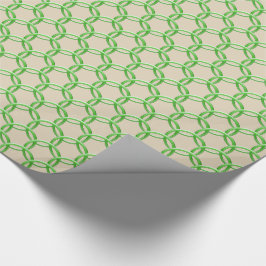 Papier Cadeau Enveloppe cadeau - Liens de chaîne verte sur Tan